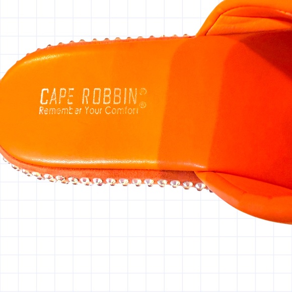 Cape Robbin Neon Orange Rhinestone Slide - Picture 6 of 8